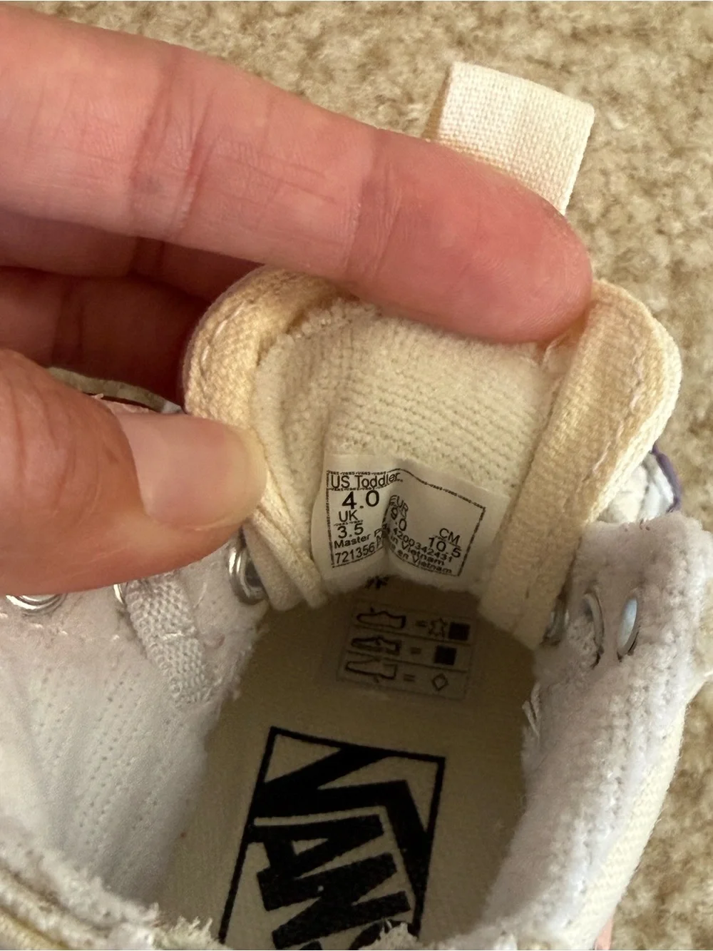 Toddler Vans sk8-hi side zip flower shoes